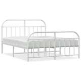 Metal Bed Frame without Mattress with Footboard White 180x200cm 353706