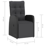 11 Piece Garden Dining Set with Cushions Black Poly Rattan 3095274