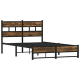 Metal Bed Frame without Mattress Smoked Oak 120x190 cm Small Double 4017215