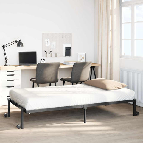 Bed Frame without Mattress Foldable Black 100x200 cm Steel 4103962