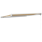Retractable Awning Yellow and White 3.5x2.5 m Fabric and Aluminium 3154532
