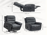 Power Lift Recliner Chair with Vibration Massage, Heat, USB - Grey T3398P422792