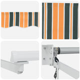 Electric Retractable Awning Green, Yellow and White 4.5 x 3 m 3420004