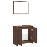2 Piece Bathroom Furniture Set Brown Oak Engineered Wood 835699