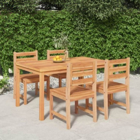 5 Piece Garden Dining Set Solid Wood Teak 3157185