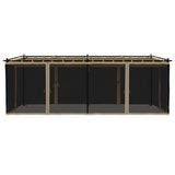 Gazebo with Mesh Walls Taupe 6x3 m Steel 4003916