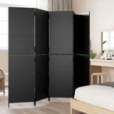 Room Divider 5 Panels Black Poly Rattan 365348