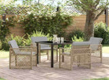 Garden Dining Set 5 pcs Beige Poly Rattan 3380641