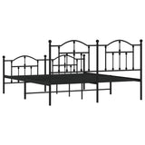 Metal Bed Frame without Mattress with Footboard Black 180x200cm 353461