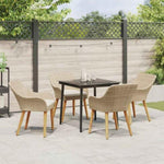 Garden Dining Set with Cushion 5 pcs Beige Poly Rattan 3261692
