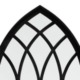 Garden Mirror Black Iron, Glass 100x45 cm Decorative Inlays 318362
