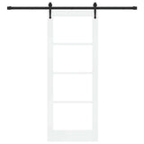 Sliding Door White and Black 78 x 202 cm 3332384