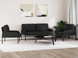 Sofa Sets with Cushion 3 pcs Black 115 x 56 x 80 cm Plywood 3406210