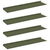 Floating Shelf 4 pcs Olive Green 80 x 18 x 2.5 cm Steel 8004041