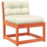 5 Piece Garden Sofa Set with Cushions Wax Brown Solid Wood Pine 3217012