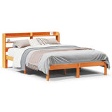 Bed Frame with Headboard without Mattress Wax Brown 135x190 cm 3306554