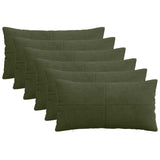 Cushion Cover 6 pcs ALMELO Green 40 x 80 cm Corduroy 914636