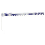 Retractable Awning Blue and White 5x3 m Fabric and Aluminium 3154425