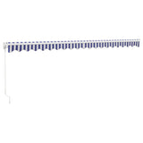 Retractable Awning Blue and White 5x3 m Fabric and Aluminium 3154425