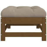 Garden Footstool with Cushion Honey Brown Solid Wood Pine 825558