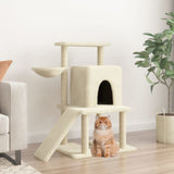Cat Tree with Sisal Scratching Posts Cream 96.5 cm 172076