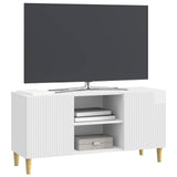 TV Cabinet High Gloss White 102 x 34.5 x 50 cm Engineered Wood 894699