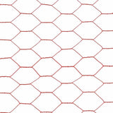 Chicken Wire Fence Steel with PVC Coating 25x1.2 m Red 143308