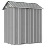 Garden Shed Light Grey 192x152.5x237 cm Galvanised Steel 364530