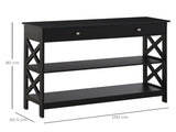 Console Table Side Desk w/ Shelves Drawers Open Top X Support Frame Living Room Hallway Home Office T3398P328323