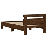 Bed Frame without Mattress with LED Lights Brown Oak 100x200 cm 838714