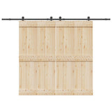 Sliding Door Hardware Kit 305 cm Steel Black 3295783
