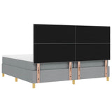 Box Spring Bed with Headboard Light grey 200 x 200 cm Fabric 3339644