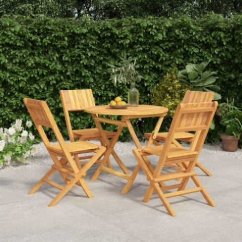 ZNTS 5 Piece Garden Dining Set Solid Wood Teak 3155020