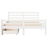 Bed Frame without Mattress White 135x190 cm Double Solid Wood Pine 3301601