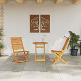 Folding Bistro Set Folding 3 pcs Brown Solid Acacia Wood 3375692