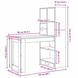 Desk with Shelf Artisan Oak 122 x 67 x 145 cm Engineered Wood 3337264
