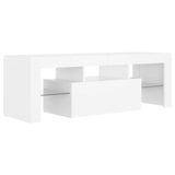 TV Cabinet with LED Lights White 120x35x40 cm 804346