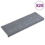 Stair Mats Self-adhesive 20 pcs 65x21x4 cm Light Grey Rectangular Edge 3365718