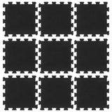 Rubber Floor Tiles 9 pcs Black 16 mm 30x30 cm 155670