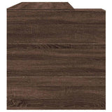 Office Desk Brown Oak 123.5x73.5x75 cm Engineered Wood 847988