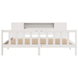 Bookcase Bed without Mattress White 200x200 cm Solid Wood Pine 3321666