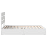 Storage Bed with Headboard White 150 x 200 cm Engineered Wood 3411888