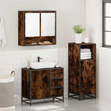 3 Piece Bathroom Furniture Set Smoked Oak Engineered Wood 3300987