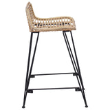 Bar Stool 2 pcs Natural 44 x 45 x 76 cm Rattan and Steel 42033202