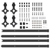 Sliding Door Hardware Kit 305 cm Steel Black 3295791