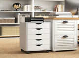 5 Drawer Mobile Filing Cabinet, Vertical File Cabinet, Modern Rolling Office Storage Organizer T3398P344172