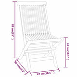 Garden Dining Set Natural Teak Solid Teak Wood Compact Foldable 3087188