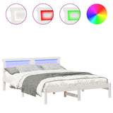 Bed Frame with Headboard White 140 x 200 cm Solid Pine Wood 872819