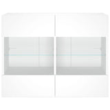 TV Wall Cabinet with LED Lights White 78.5x30x60.5 cm 837099