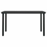 5 Piece Garden Dining Set Black Poly Rattan Glass 3334585